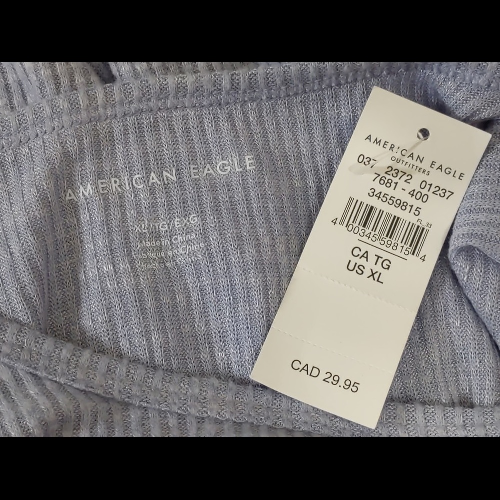 2x 👯‍♀️Host Pick⚡️American Eagle Baby Tee with Lettuce Details - Picture 6 of 10